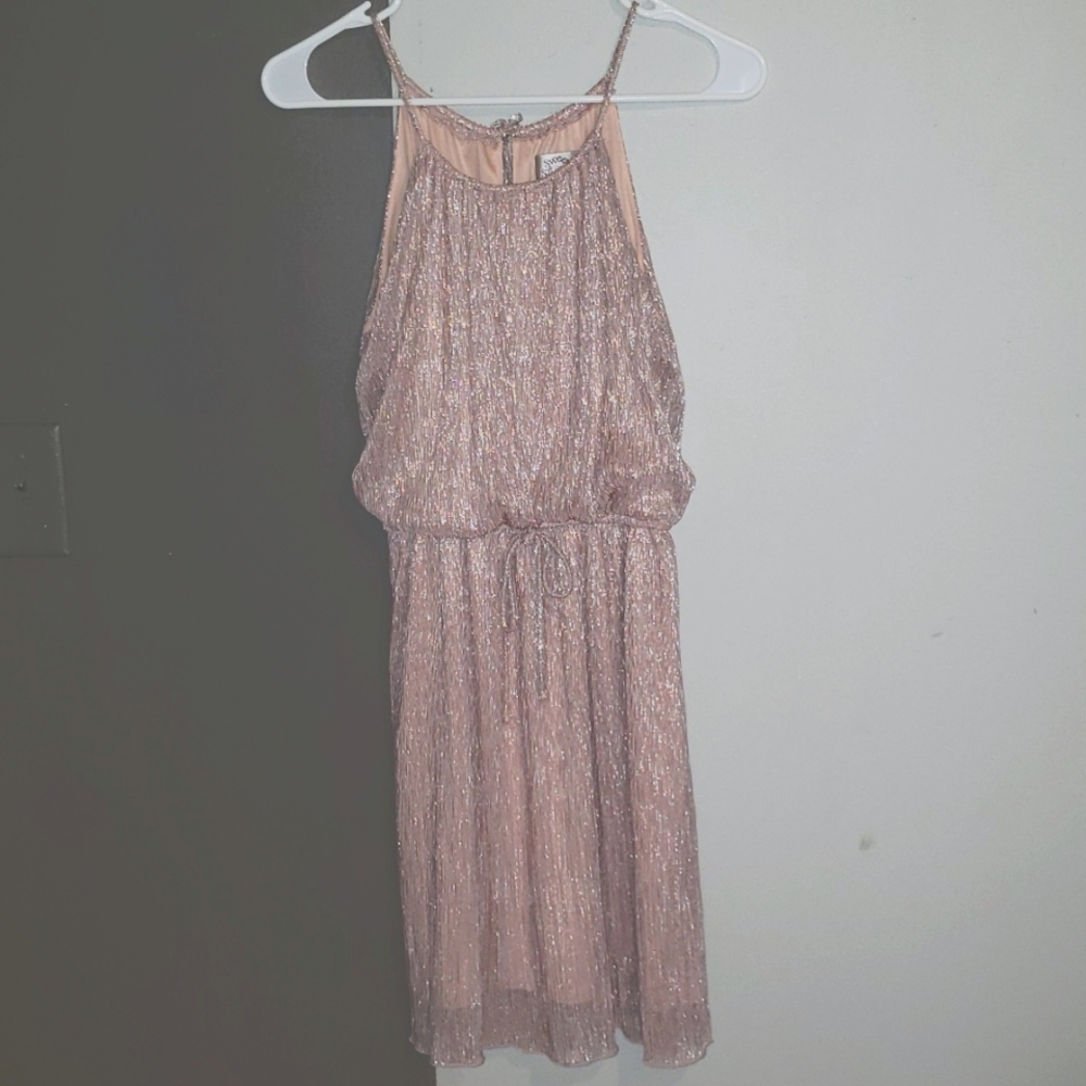 Light amber sparkly sleeveless dress